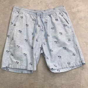 Tenth + Ocean Palm Tree Washable Linen Shorts Size XL